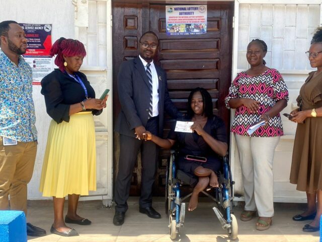 GOL through NLA Presents graduation fee to a physically challenged female student.